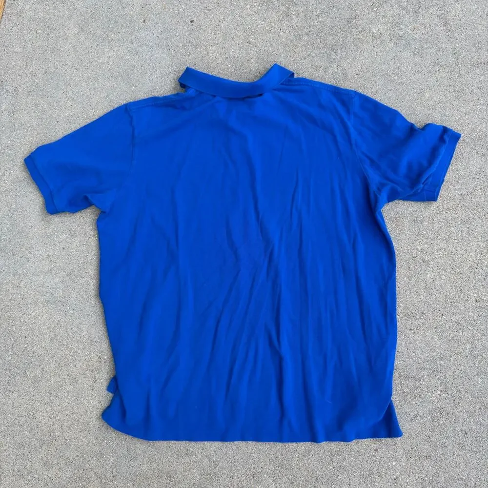 Y2K Polo Ralph Lauren Royal Blue Chartreuse Logo Short Sleeve Polo Shirt 3XLT